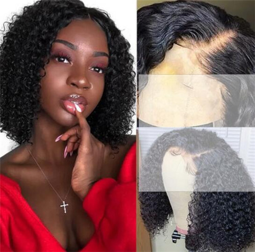 Short curly lace front wigs