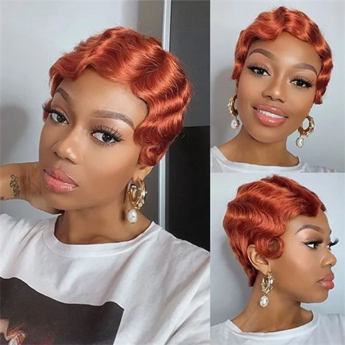 vibrant orange finger wave