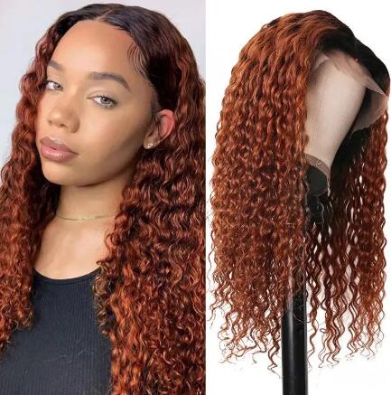 auburn curly lace front wig