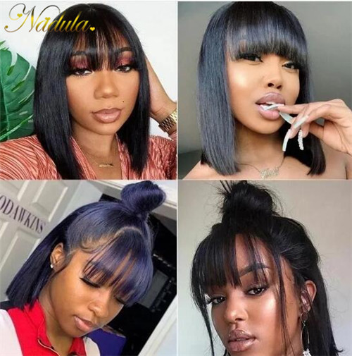 black bob wig with bangs
