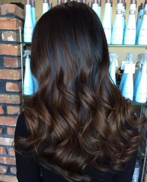 black to brown balayage