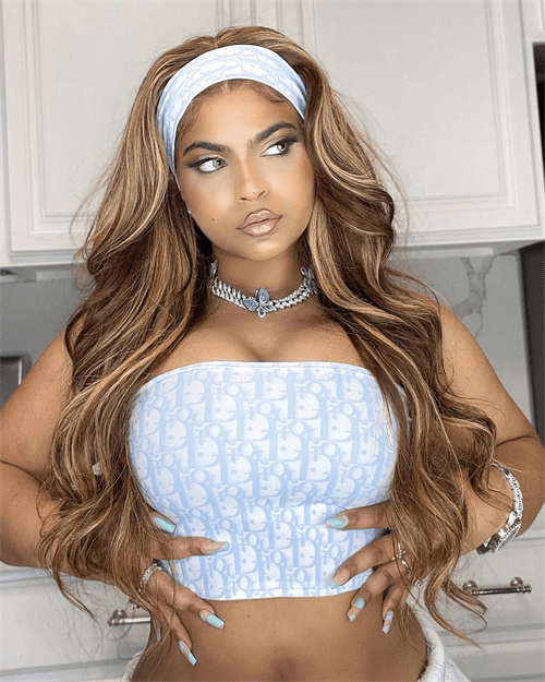 blonde highlight body wave wig