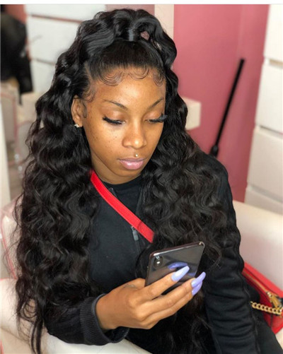 half up half down sew in hairstyles