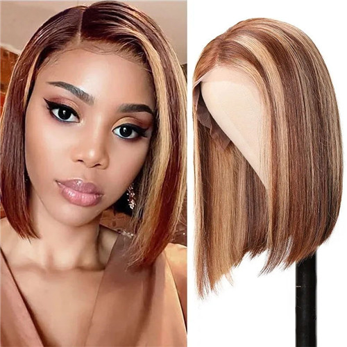 Blonde highlight Bob Wig