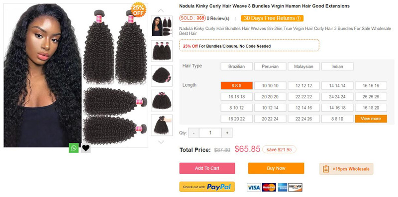 kinky curly bundles hair
