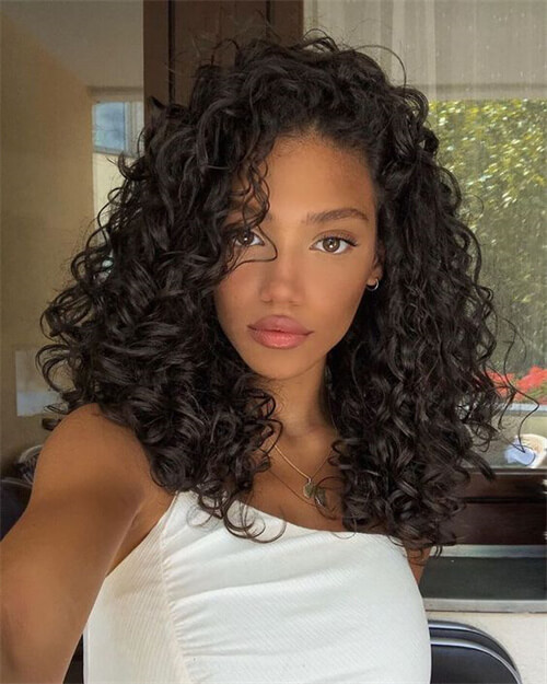 long curly hair