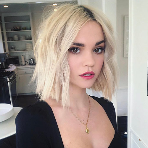 short blonde wig with dark root