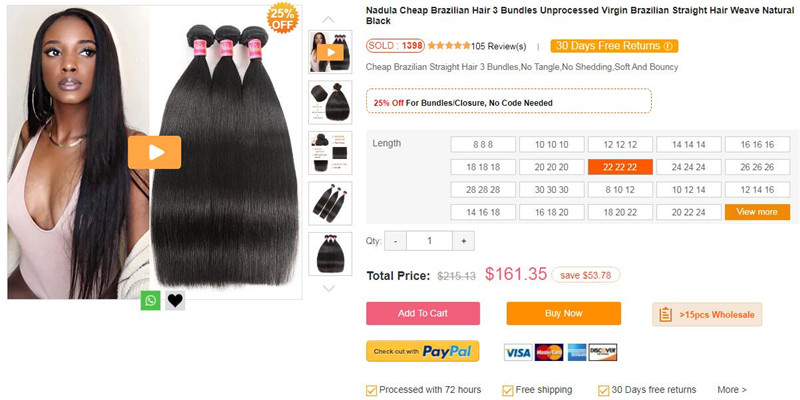 straight hair bundles