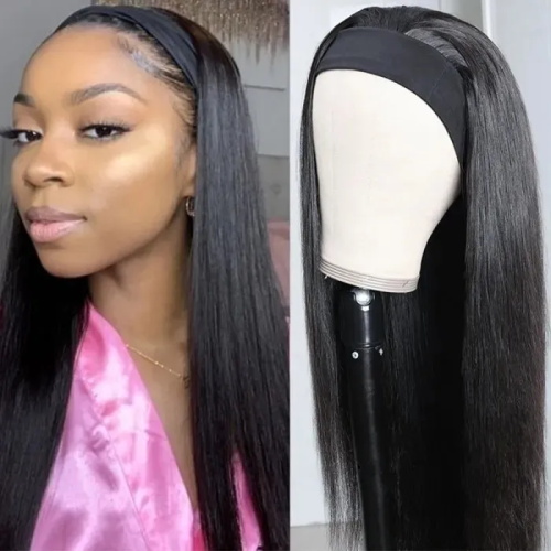straight hair wigs with headband