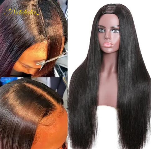 straight u part wig