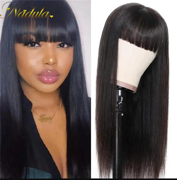 transparent lace wig with bangs