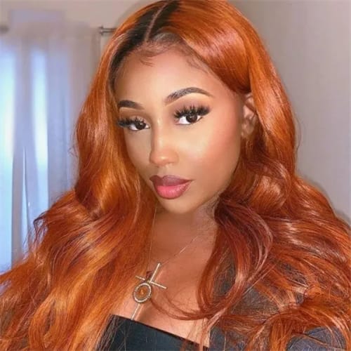 Ginger With Dark Roots Body Wave Wig