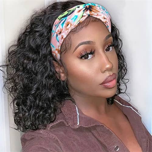 Water Wave Hair Short Headband Wigs