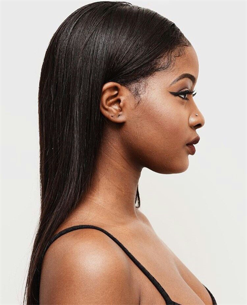 black girl straight hair