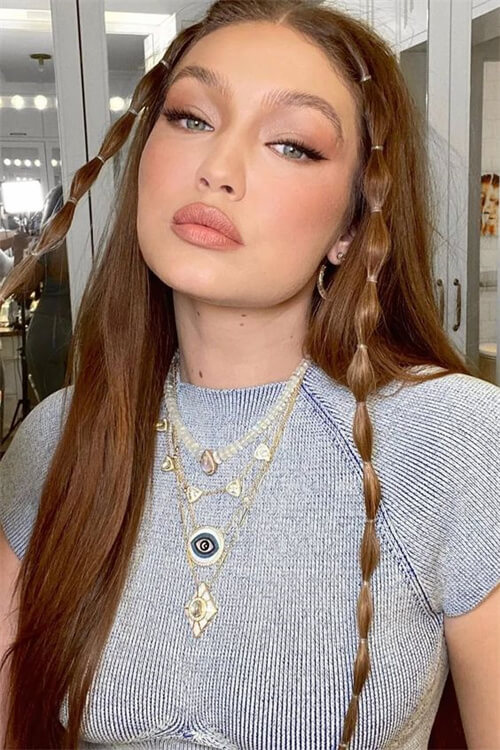 Face Framing Bubble Braids