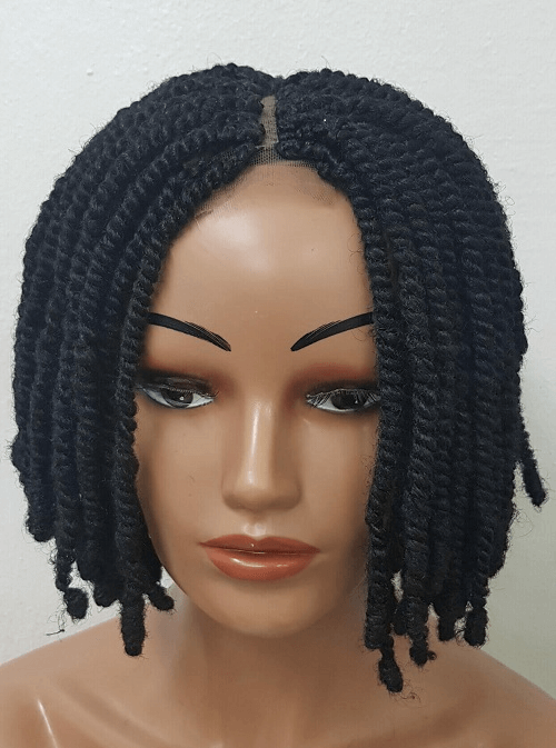 hand-braided kinky twists wig