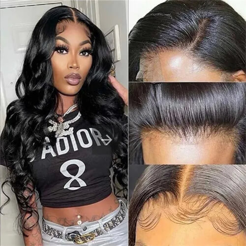 body wave transparent wig