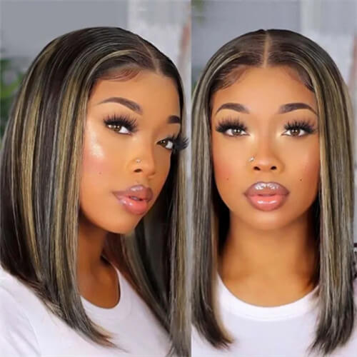 Blonde Faux Highlights Bob Wig