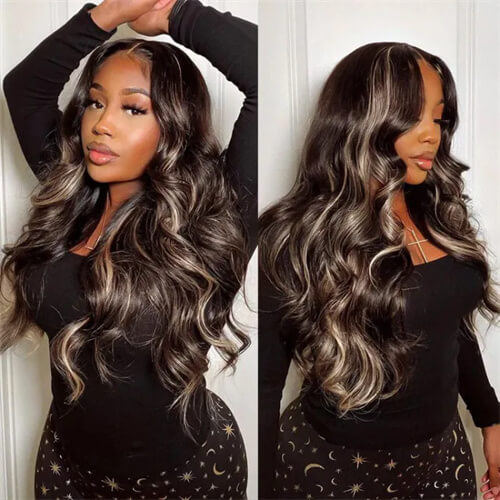 blonde highlight wig