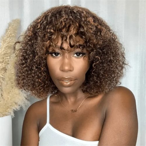 Curly Bob Wig With Band