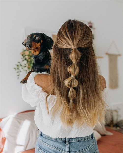 Bubble Braid Half Up Half Down