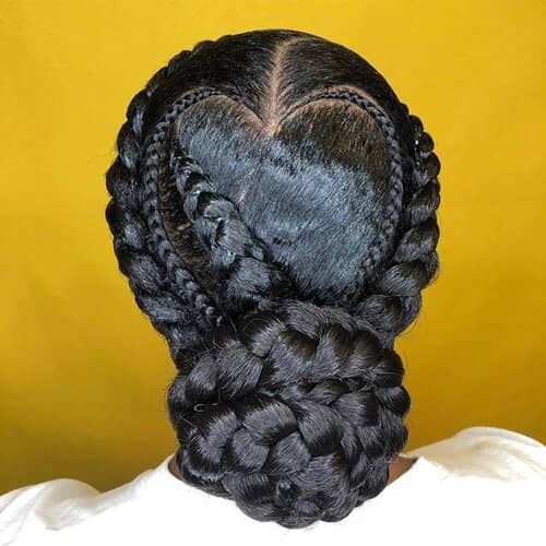 Cornrowed Halo Crown With a Heart