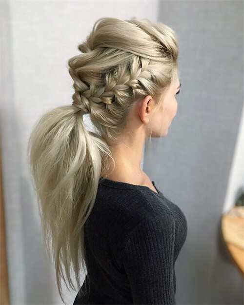 Dutch Mohawk Braid to a Ponytail