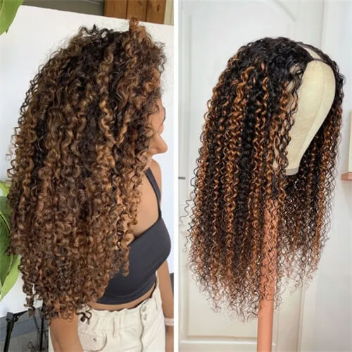  FB30# Brown Balayage Highlight Wig