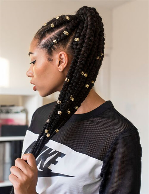 Feed-in Ponytail Braids