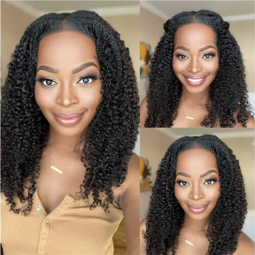  V Part Wig Kinky Curly Wig