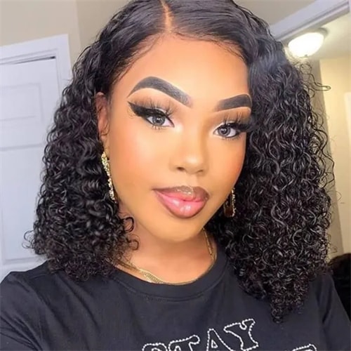 Glueless Jerry Curly Bob Lace Closure Wig