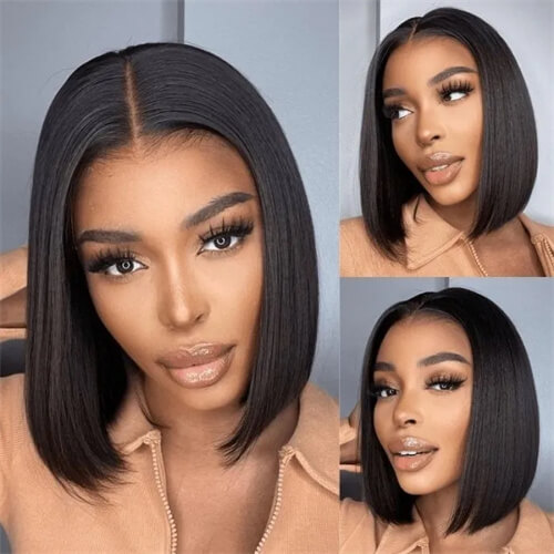 HD Closure Wig Short Straight Bob Wig
