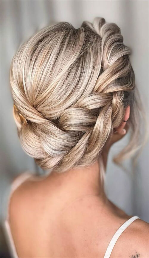 Halo Chunky Braid Updo