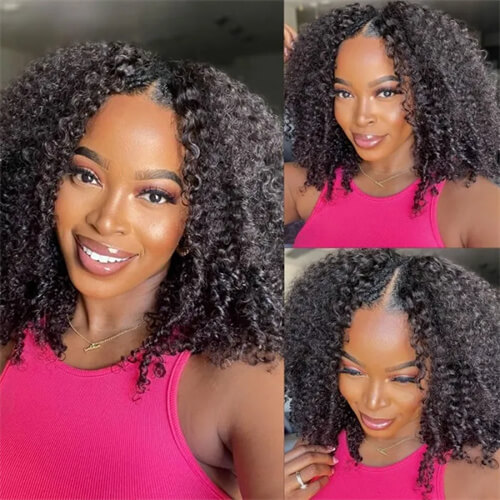Kinky Curly V Part Wig