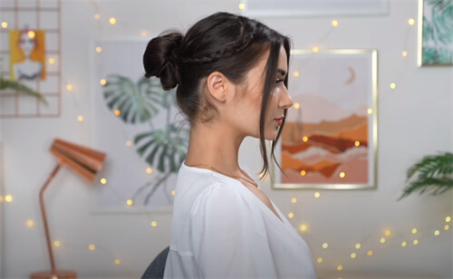  Loose Bun with Two Braids