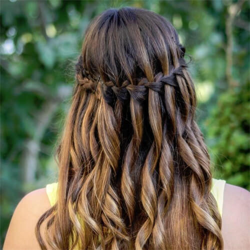 Loose Curls and Waterfall Twist