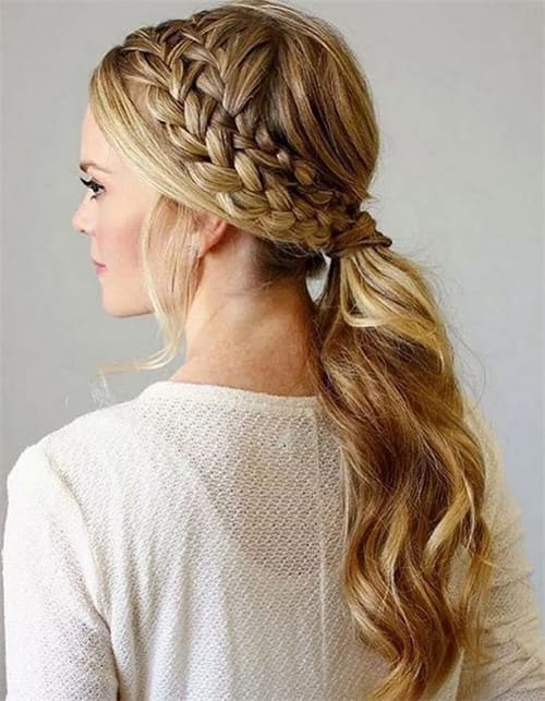 Low Braided Ponytail