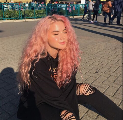 Peachy Pink Hair