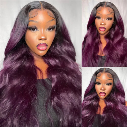 Purple Colored Ombre Wig Body Wave