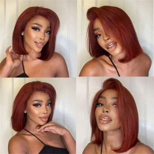 Reddish Brown Straight  Bob Wig