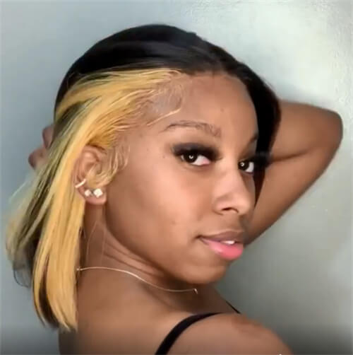 Straight hair honey blonde Highlight Wig