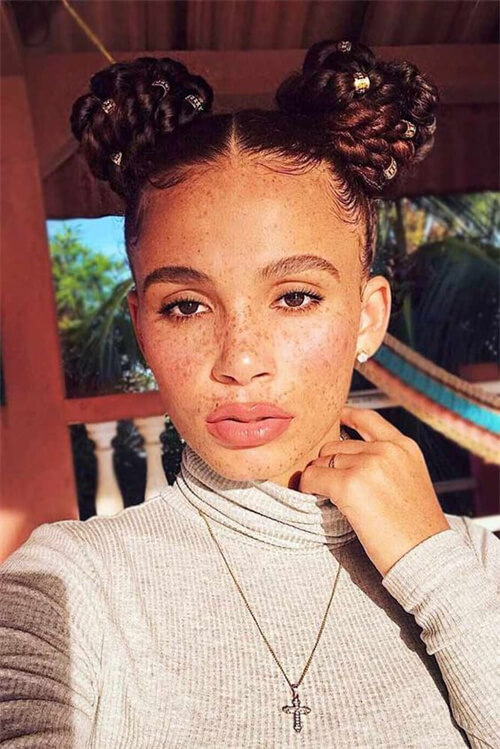 Thick Bun Braids