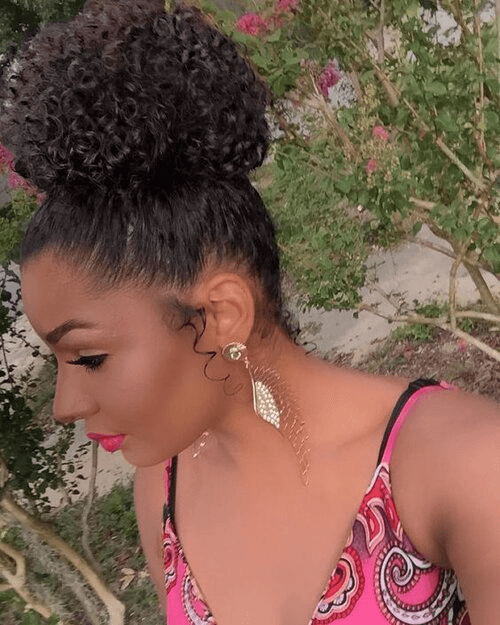 Upper Bun Wild Curly Hairstyle