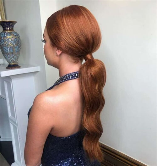 a low ponytail