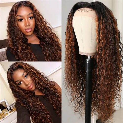 balayage color water wave wigs
