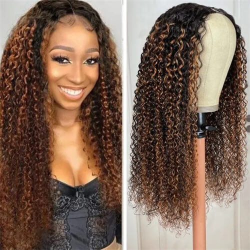 balayage highlight human hair wig
