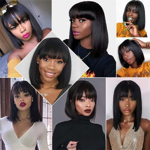 bob wigs with bangs