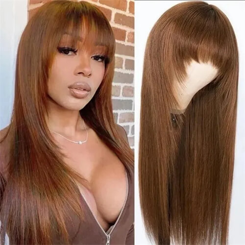 Brown Wig With Bangs