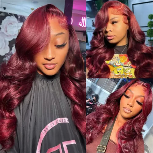 burgundy wig