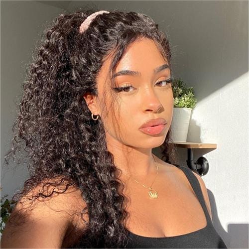 high ponytail deep wave